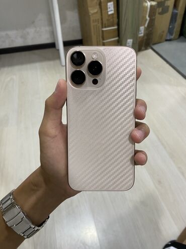 айфоны китайские: IPhone 16 Pro Max, Жаңы, 256 ГБ, Desert Titanium, Заряддоочу түзүлүш, Коргоочу айнек, Каптама, 100 %