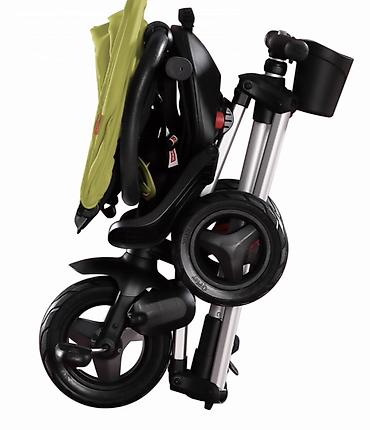 stokke xplory: Детский трехколесный велосипед-коляска складной, оливкового цвета — 3