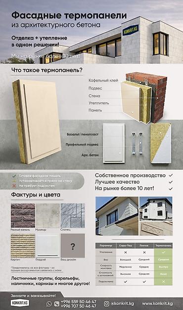 Дом и сад: Фасадные термопанели с декоративной облицовкой.🔥 Дешевле чем сары-таш — 5