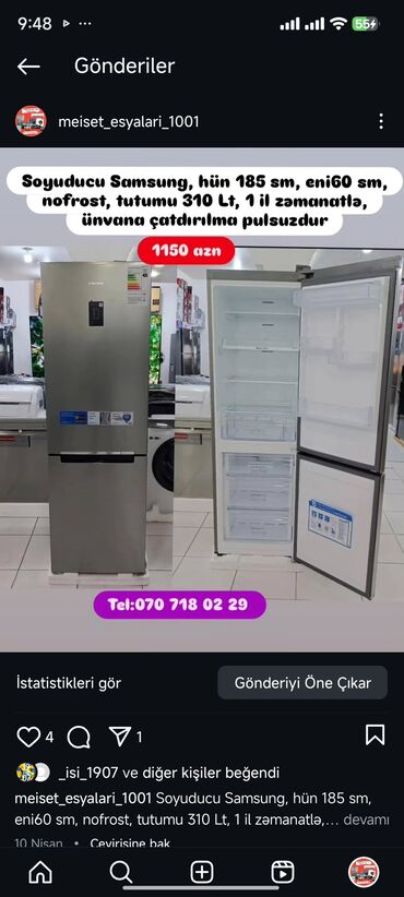 Soyuducular: Soyuducular anbardan satiş.WhatsaApp-a yazin.Modellərin qimətlərini — 58