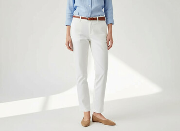 trampki biale hm: H&M, Material trousers for women, size L