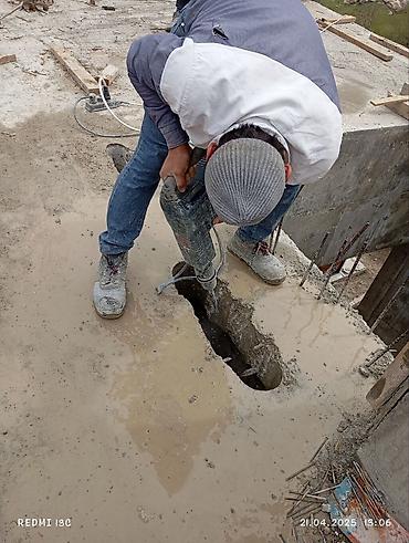 Beton işləri: Səssiz tozsuz səliqəli kəsim. Beton katlavan monolit kubik — 10