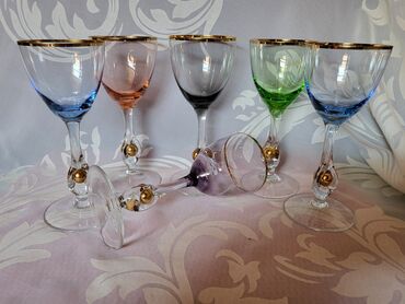 Čaše: Case za vino kristal,rucni rad Bohemija 1950godina +. Case komada 6 — 10