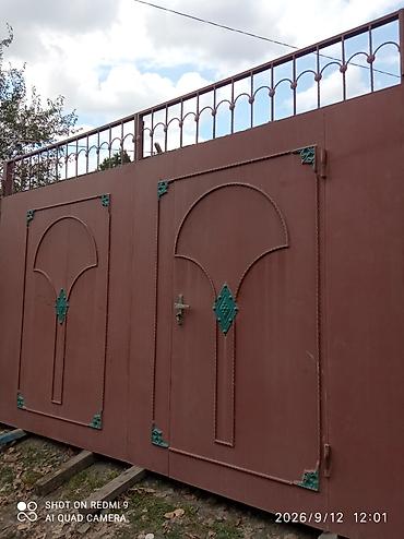 yeni tort sekilleri: İşlənmiş Dəmir Həyət darvazası, Yana açılan, Mexaniki, Qapı ilə, rəng - Qəhvəyi, Kredit yoxdur, Ödənişli çatdırılma — 2