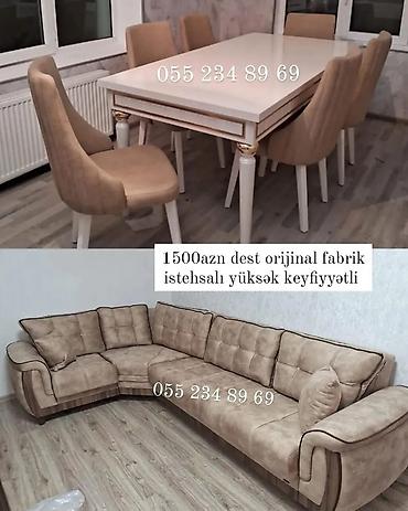 Divan və masa dəstləri: Yüksək keyfiyyətli mebel dəsti – orijinal fabrik istehsalı. Dəst — 1