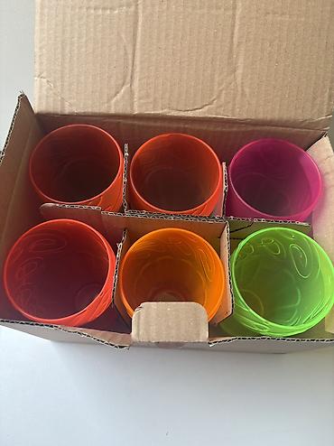 stəkanlar: Stəkanlar, rəng - Narıncı, Şüşə, 6 ədədli dəst, 500 ml — 6