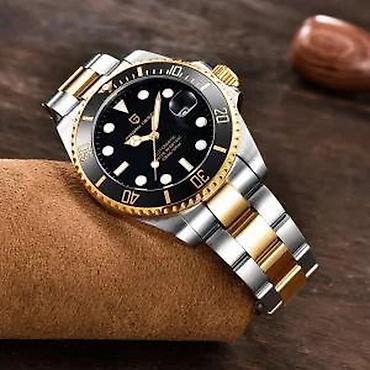 Ručni satovi: PAGANI DESIGN PD-1639 - 43mm -Zlatna/Crna- Rolex Submariner Potpuno — 8