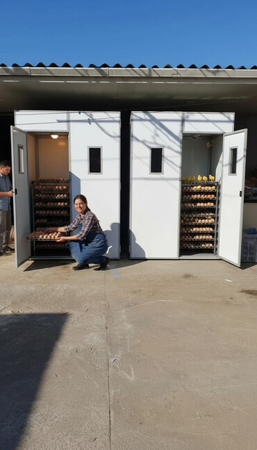 İnkubatorlar: Sənaye tipi inkubator və çıxım kamera sistemi - Böyük həcmli yumurta — 1