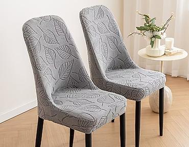 чехлы на стулья: 🔥Эластичный чехол на стул с высокой спинкой 🔥 Цвет чехла темно серый — 2