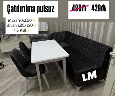 metbex su kranlari: Mətbəx dəsti Divan + Masa + 2 Stul Qiymət : 429₼ Divan:1.20x1.70