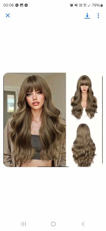 Perike i klipse: Smeđa perika sa šiškama, ravne dužine. Perika je pogodna za na lalafo.rs — 2 Perike i klipse: Smeđa perika sa šiškama, ravne dužine. Perika je pogodna za — 2