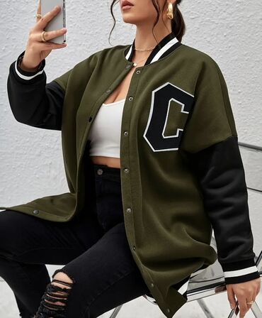 женские спортивные костюмы плащевки: Teze qadinlar üçün oversize bomber gödəkçə boyuk beden (130 kg qeder