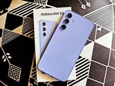 tap az telefonlar xacmaz: Samsung Galaxy A54 5G, 128 GB, rəng - Bənövşəyi, Sensor, Barmaq izi, Face ID