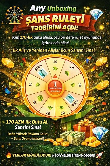 Digər biznes avadanlığı: Any Unboxing – Şans Ruleti tədbiri - 170 AZN-lik qutu alan hər kəs — 1