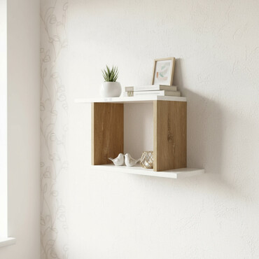 шкаф и настенные книжные полки: Полка навесная 004A (Комбинированный) Миниатюрная и стильная настенная