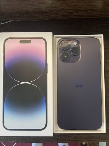 iphone xs max price bishkek: IPhone 14 Pro Max, Б/у, 256 ГБ, Deep Purple, Коробка, 86 %