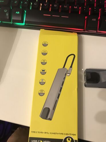 apple mouse qiymeti: 8 potrlu usb hub Hmdi,rj45,usb bütün çıxışları var yenidir