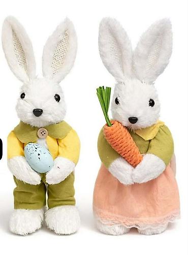 Figure: Dekorativni zeka figure – par - Materijal: prirodna vlakna/rašćka — 8