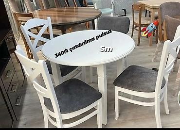 nerjavik stol: Mətbəx üçün, Yeni, Açılmayan, Yumru masa, 4 stul — 1