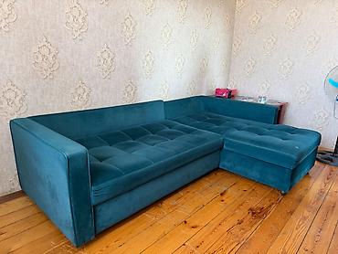 Divanlar: Künc divan, İşlənmiş, Açılan, Bazalı, Vеlur parça, Çatdırılma yoxdur — 1