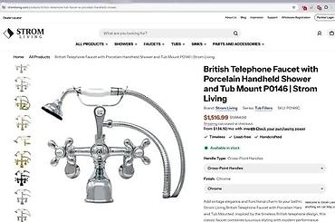 Slavine: Britanski „telephone style” set za kadu – slavina sa ručnom tuš — 5
