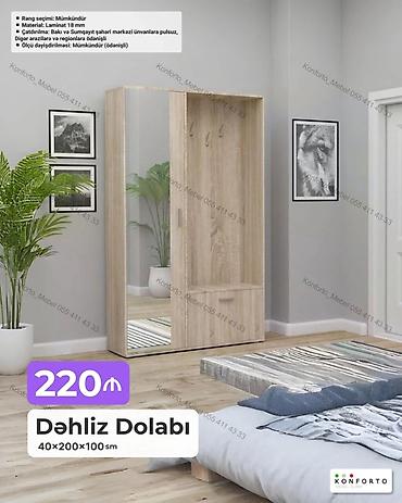 Dəhliz Dolabı – 40×200×100 sm - Material: 18 mm laminat - Rəng lalafo.az -da Dəhliz Dolabı – 40×200×100 sm - Material: 18 mm laminat - Rəng