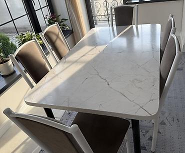 study table: Почти новые Состояние очень хорошая. Обеденный комплект: стол + 6 — 3