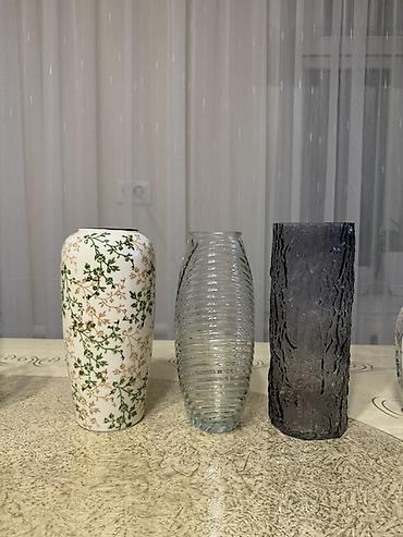 Вазы: Декоративные вазы — керамика и стекло, разнообразные формы и фактуры — 6