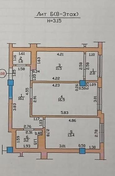 Продажа квартир: 2 комнаты, 59 м², Элитка, 8 этаж — 11