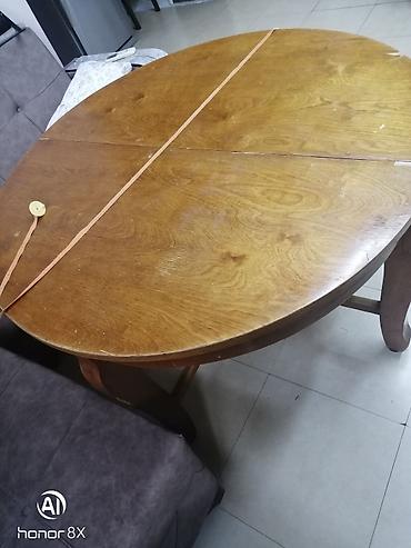 acılan stul: Ağacdan hazırlanmış oval açılan masa - Material: tam ağac (korpus və — 2