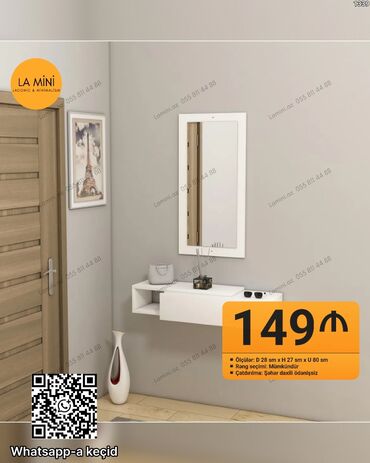 Divanlar: Minimalist divar tipli dəhliz konsolu və güzgü dəsti - Dizayn