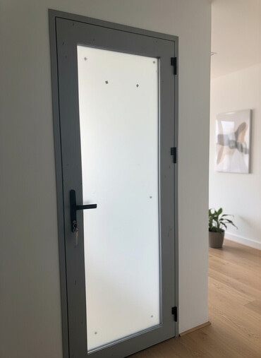 двери с двух сторон из бельгии: Ички эшик айнек менен, Алюминий, Сол, Башка өлкө, түсү - Боз