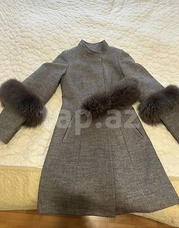 palto satisi: Qadın palto – boz rəngdə, klassik və zərif dizayn. - Material: sıx — 1
