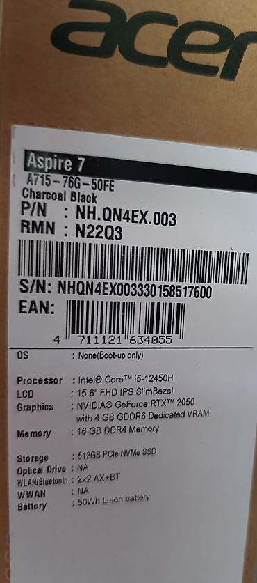 Ноутбуки Acer: Игровой, Б/у, Intel Core i5 — 10