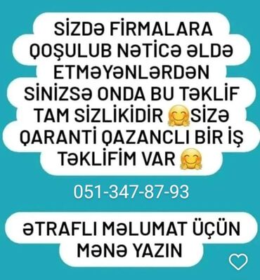 Digər ixtisaslar: Azərbaycanda fəaliyyət göstərən onlayn iş sistemi xanımlara evdən