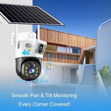 mini kamera 69 azn: Simsiz 4G sim kartl Solar ptz 2 kamera 360° 8mp/4K Çöl ṣəraiti ücün