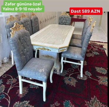 Dolablar: Qonaq otağı üçün, Açılmayan, Dördbucaq masa, 6 stul