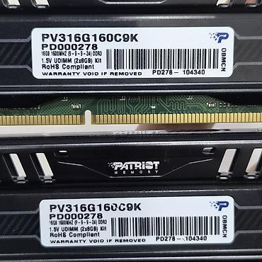 Комплектующие для ПК: Оперативная память (RAM) для ПК, Новый, Patriot, 16 ГБ, DDR3, 1600 МГц — 3