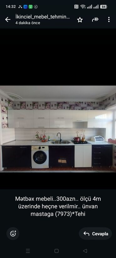 Mətbəx mebeli: Mətbəx mebeli. 300azn. ölçü 4m üzerinde heçne verilmir. ünvan lalafo.az -da Mətbəx mebeli: Mətbəx mebeli. 300azn. ölçü 4m üzerinde heçne verilmir. ünvan