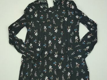 bluzki czarne w kwiaty: Tunika, H&M, XS, stan - Dobry