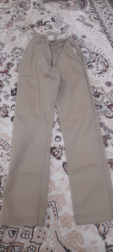 платье джинс коттон: Джинсы и брюки, цвет - Бежевый, Б/у