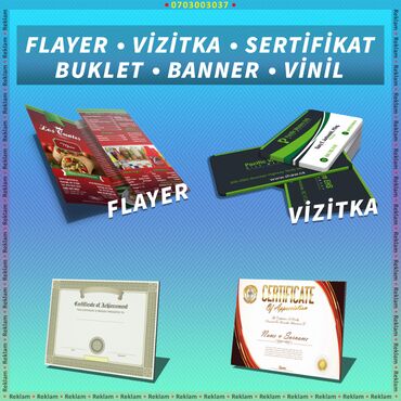 qapi ustu asmalar: Vizitka, Flayer və Dizayn işləri. Qiymət Olcüdən və Saydan Aslıdır