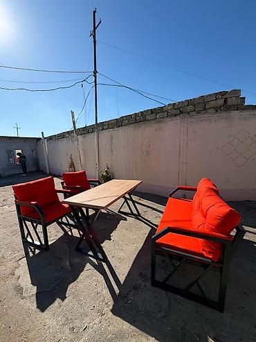 bar otracagi: Açıq hava üçün dəst: 1 stol + 4 kreslo - Dizayn: Müasir sənaye — 8