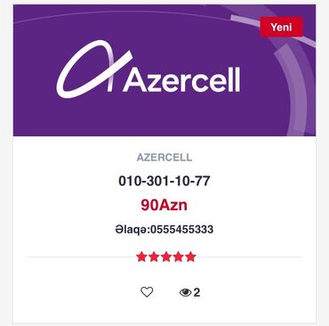 azercell 010 sifaris: 010 la başlayan Azərcell nömrələrin Satışını həyata