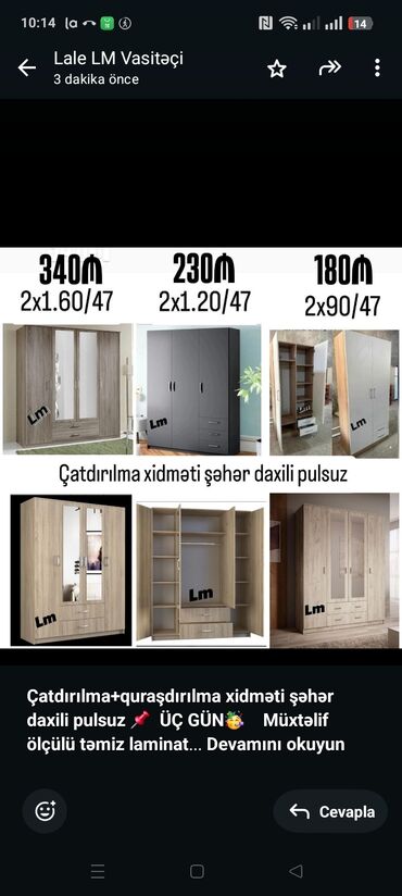 Mətbəx mebeli: *Çatdırılma+quraşdırılma xidməti şəhər daxili pulsuz* 📌 *ÜÇ GÜN🥳*