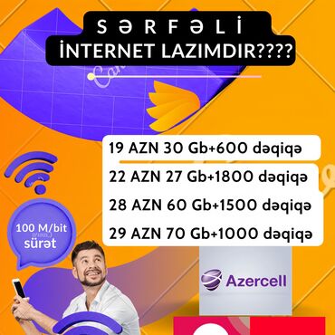 internet oturucu: Sərfəli mobil internet paketləri – Azercell şəbəkəsi üçün - 19 AZN