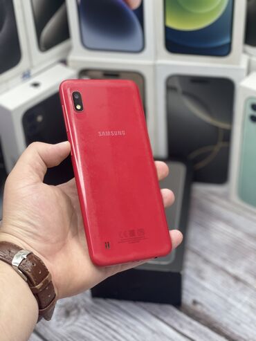 а 10 с: Samsung Galaxy A10, Колдонулган, 32 ГБ, түсү - Кызыл, Бөлүп төлөө менен, 2 SIM