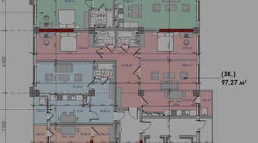Продажа квартир: 3 комнаты, 97 м², Элитка, 5 этаж, ПСО (под самоотделку)