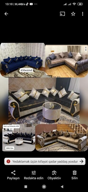 Sifarişlə divanlar: Künc divan, Parça, Bazalı, Açılan, Kitab — 28