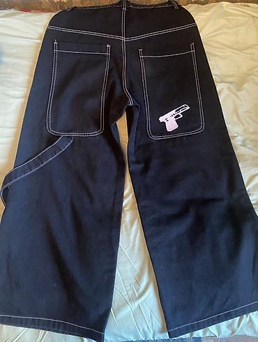 очки kappa: Nn glock baggy jeans - Цвет: чёрный, контрастная белая строчка по — 2